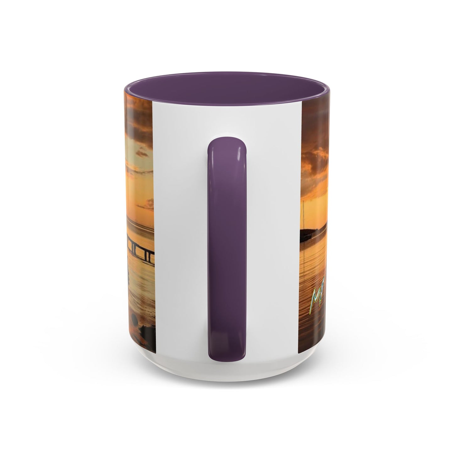 Sunset Harbor Coffee Mug — Golden Beach Sunrise Accent Mug (11/15oz)