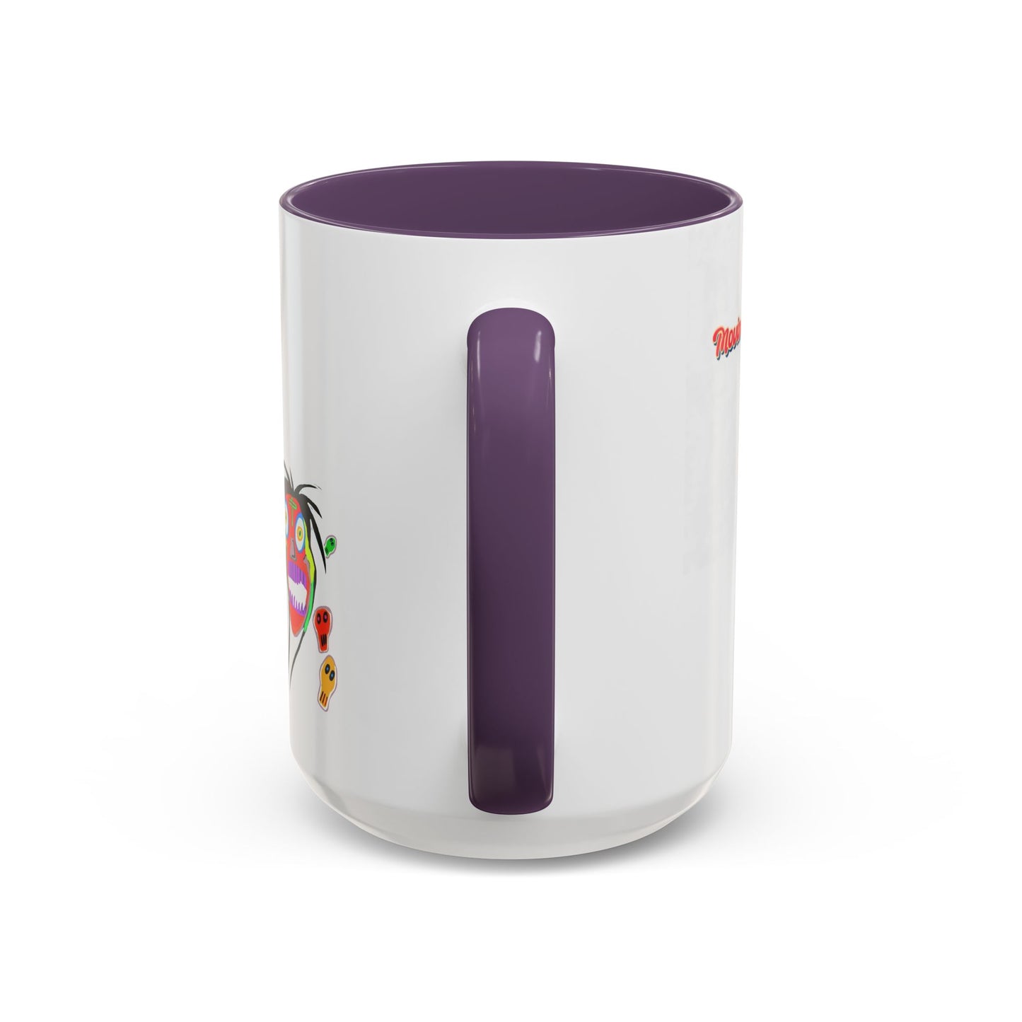 Skullface Accent Coffee Mug — Colorful Day of the Dead Pop Art (11/15oz)