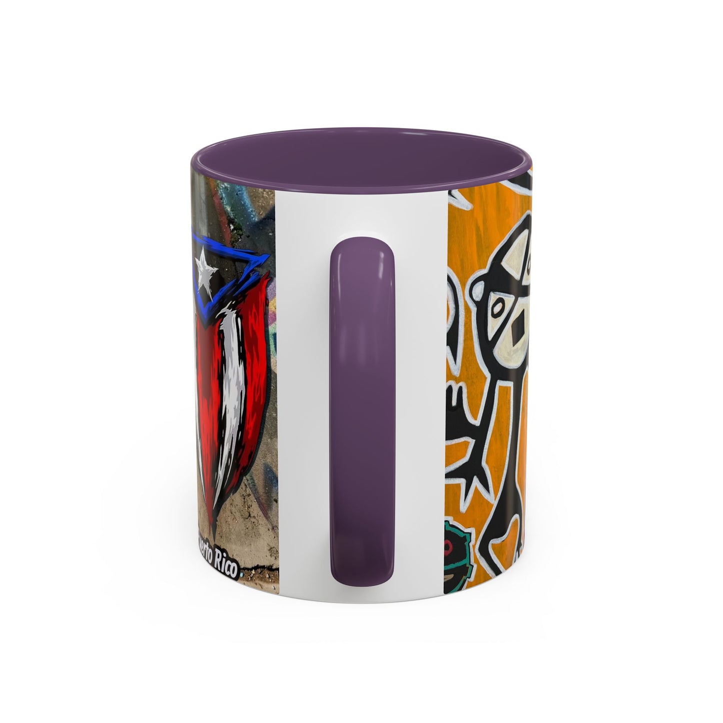 Puerto Rico Flag Coffee Mug — Rustic Street Art Accent Mug (11/15 oz)