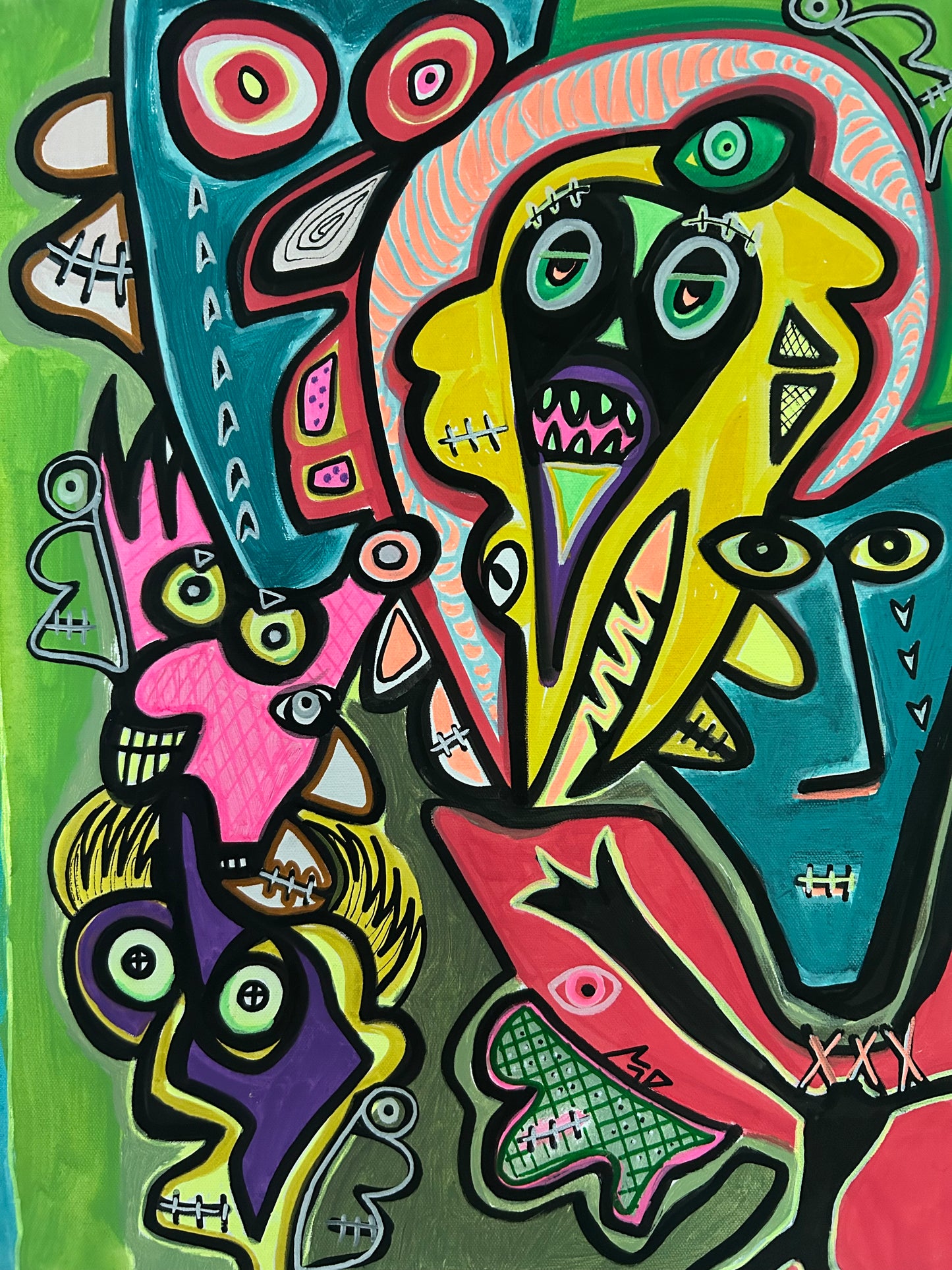 Concert Acrylic over canvas painting