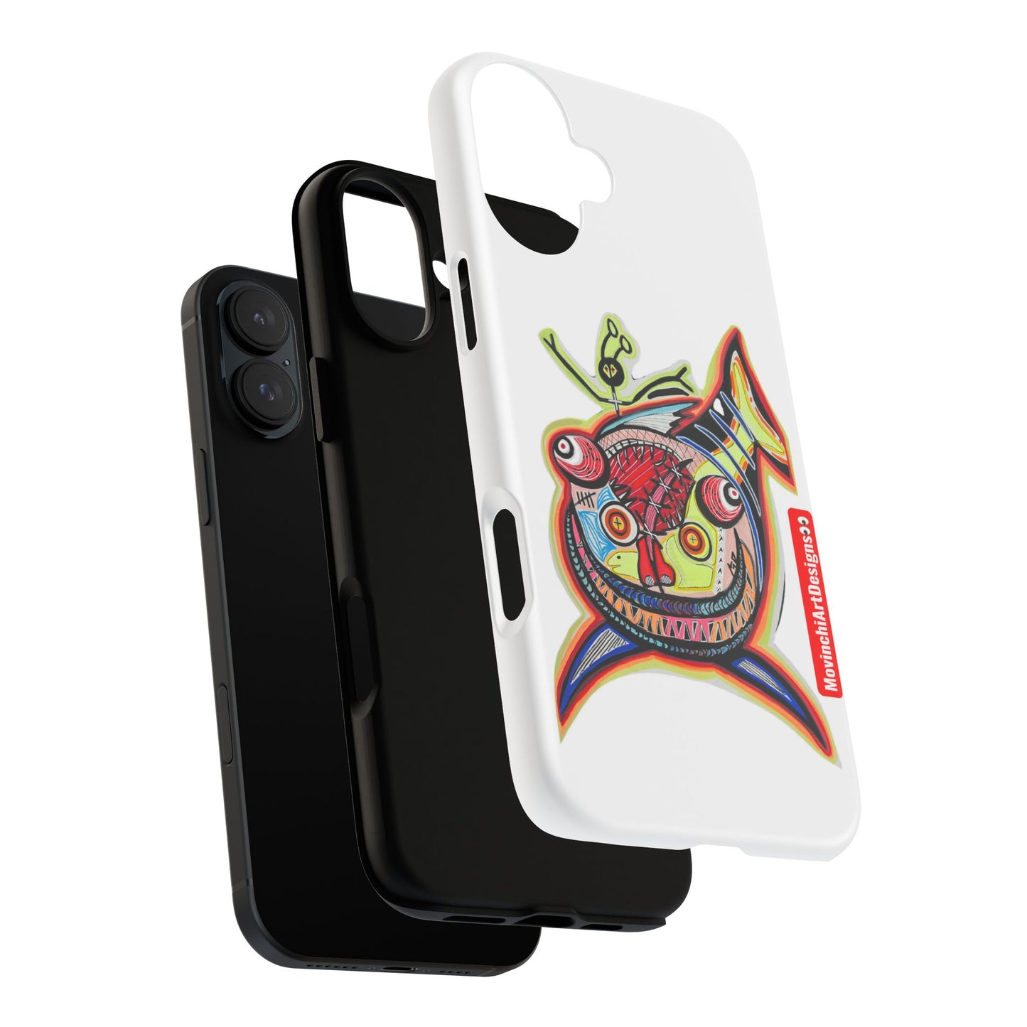 Phone Case — Colorful Abstract PARASITE  Fish Art Tough Cases