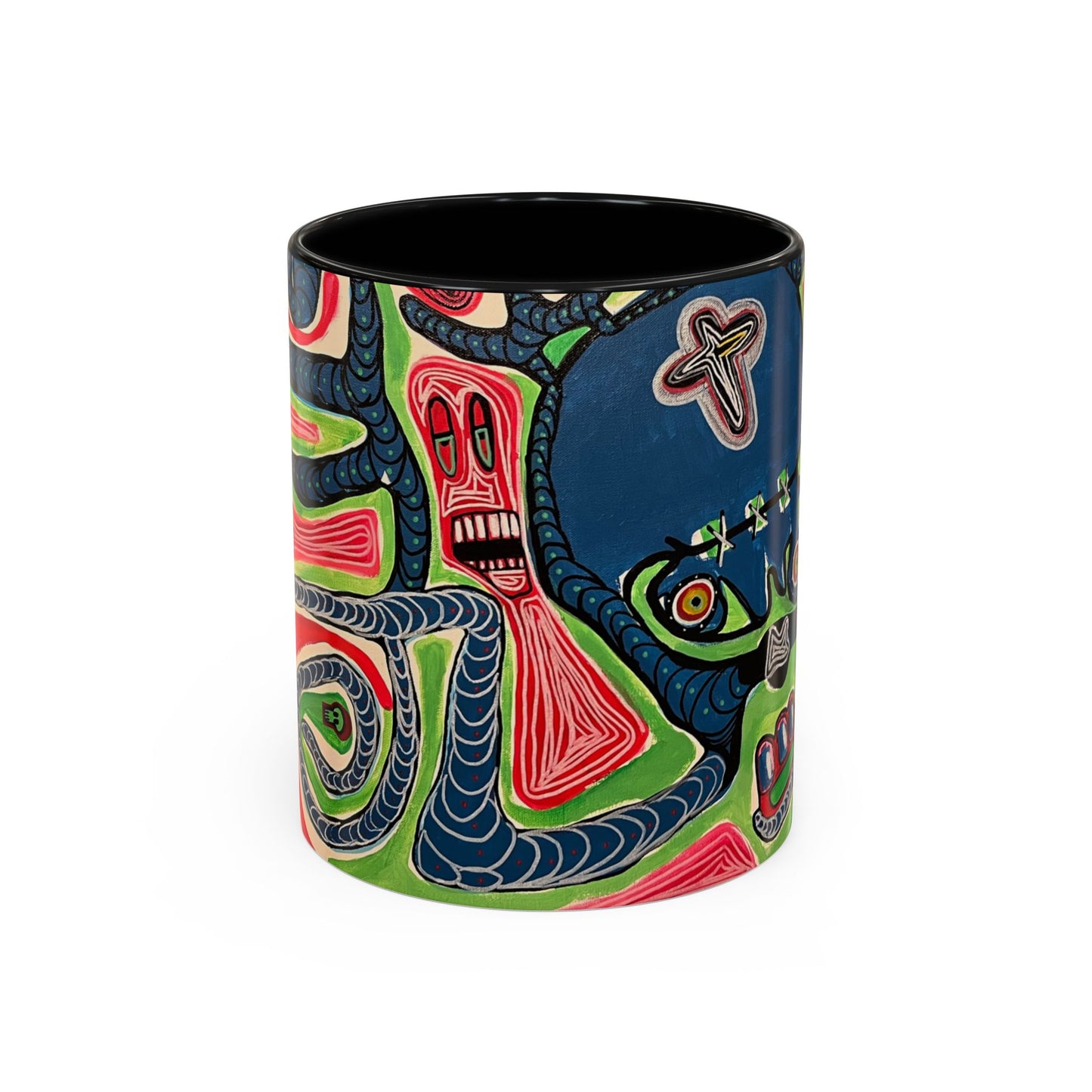 AFTER LIFE2.0  Abstract Neon Doodle Coffee Mug — Colorful Surreal Art Accent Mug (11/15oz)
