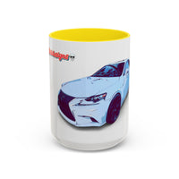 IS300 Car Lover Accent Coffee Mug – White Sports Sedan Design (11oz & 15oz)