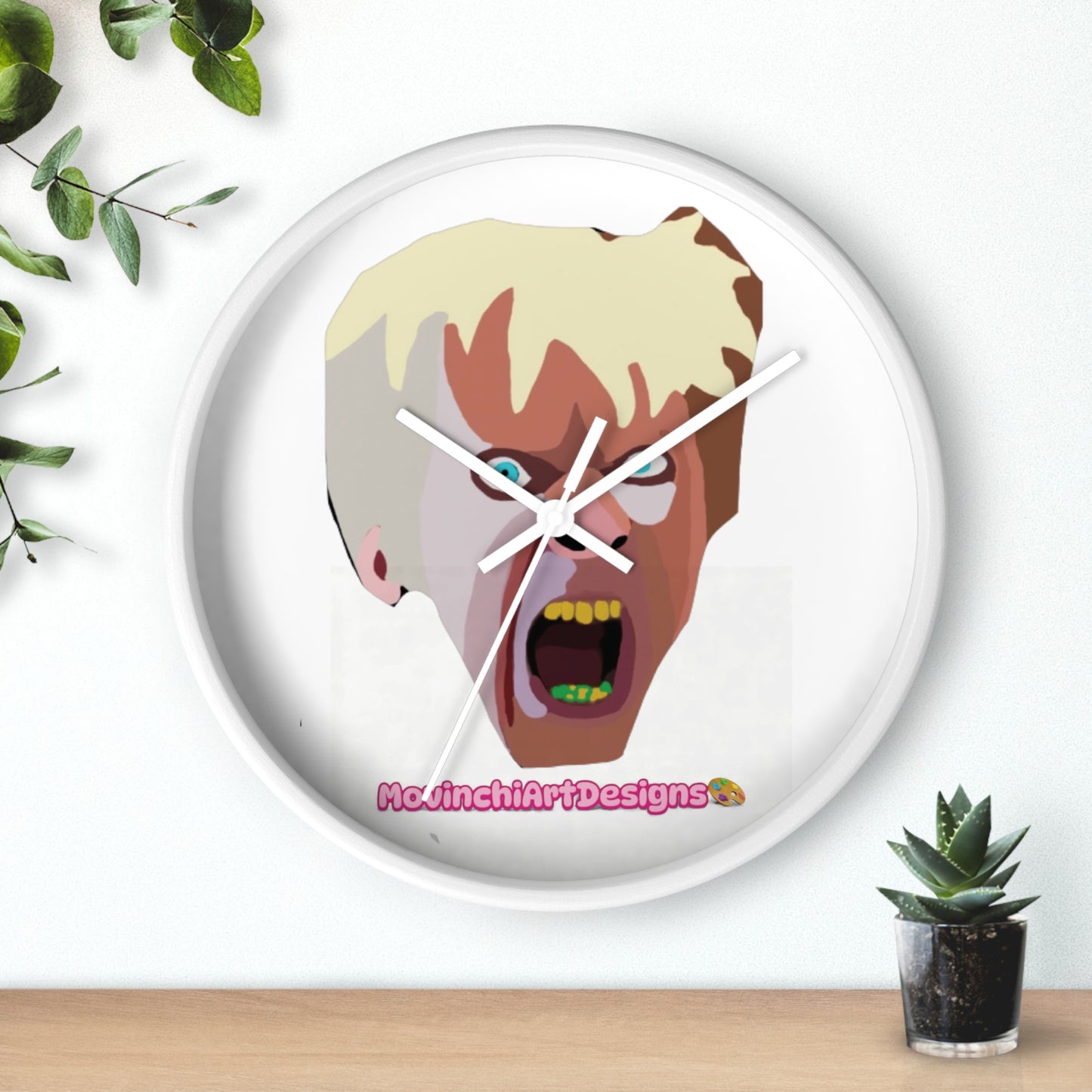 KAREN.  Screaming Face Wall Clock — Bold Pop Art Horror Home Decor