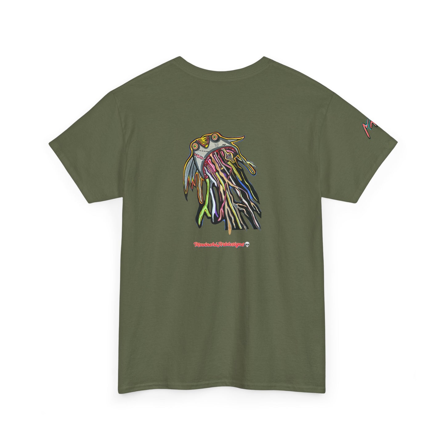 Graphic Tee — Colorful CRAZY TUNA  Illustration Back Print Tee