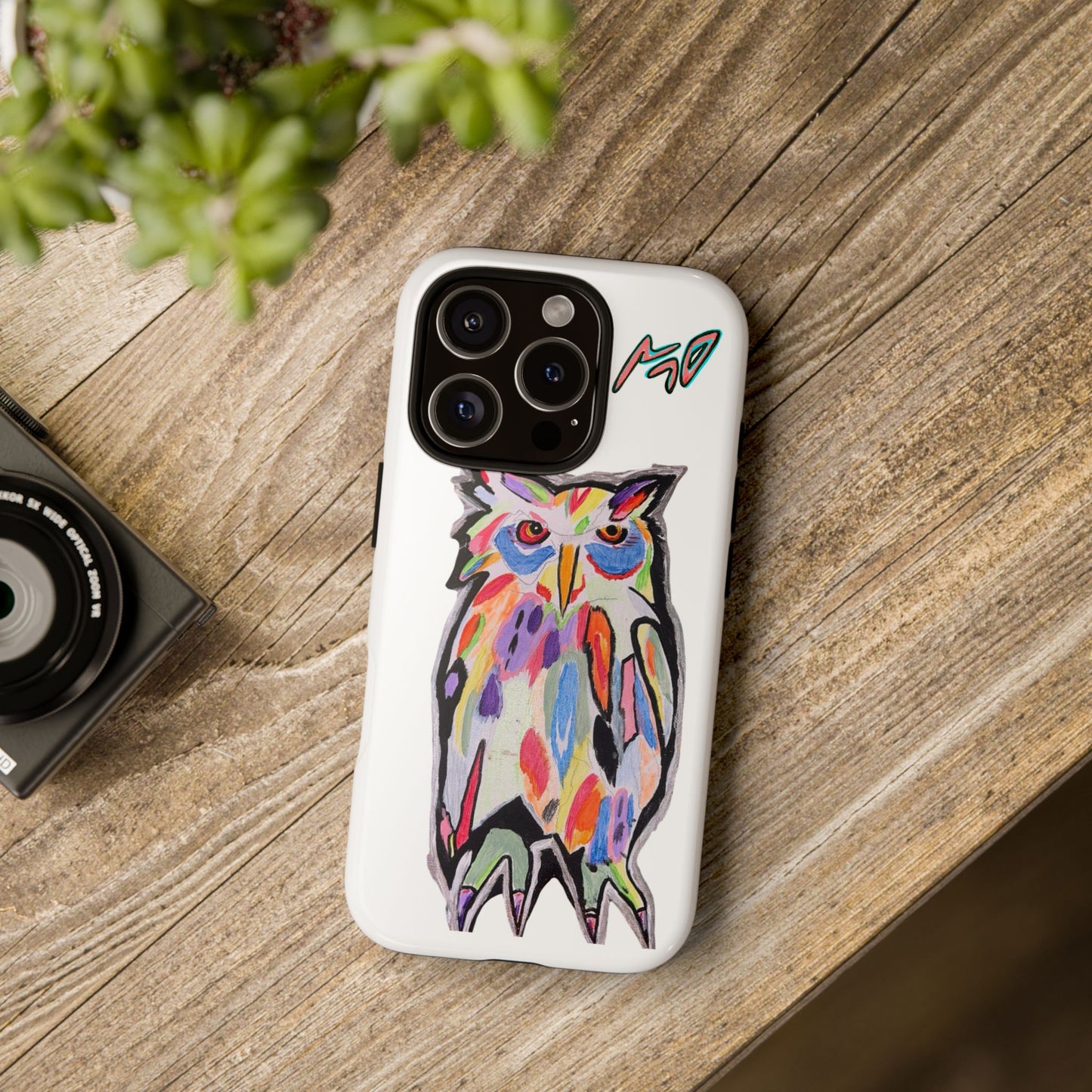 Colorful Owl Phone Case — Artistic Owl Illustration Tough Case