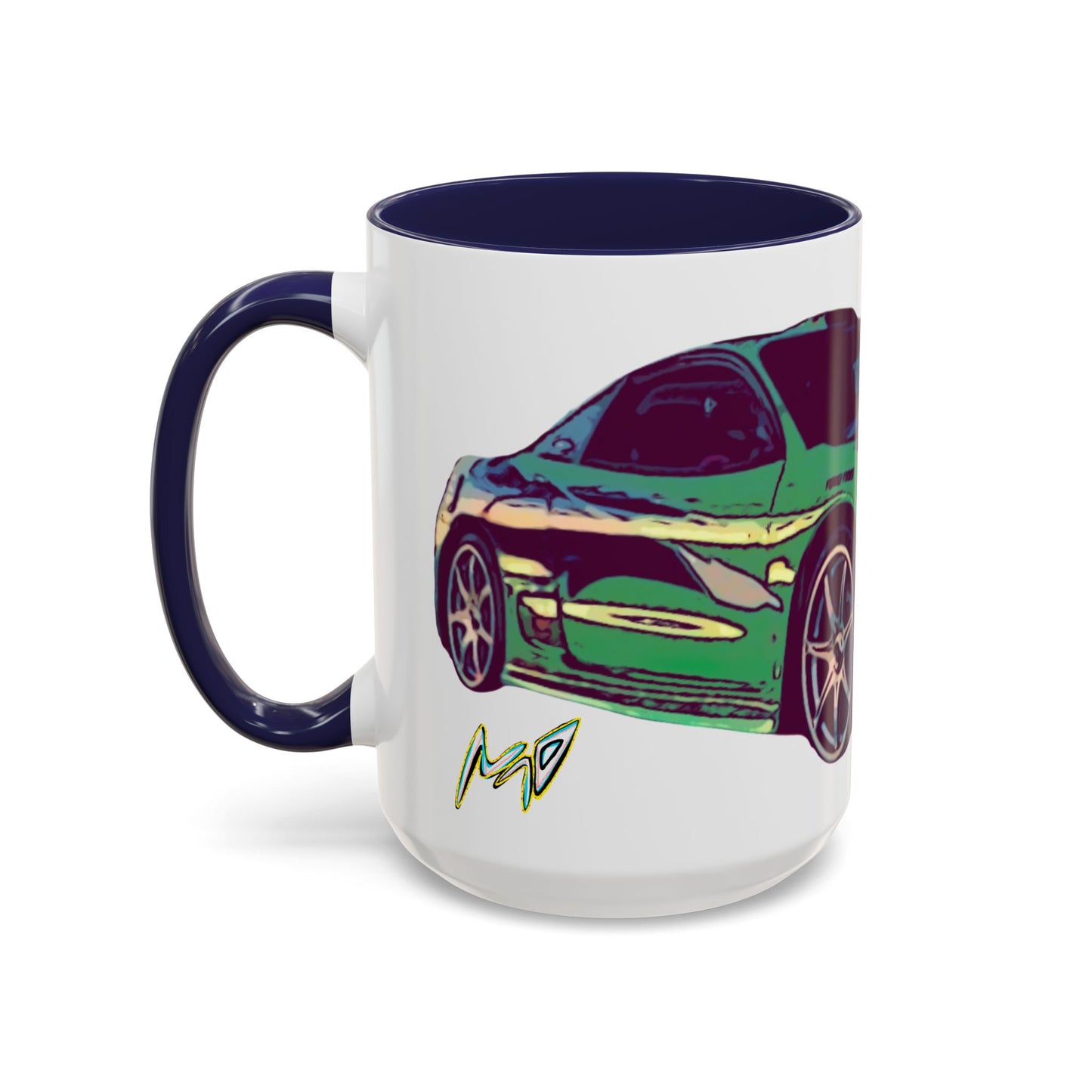 Coffee Mug —ECLIPSE  Neon Sports Car Design with "MovinchiArtDesigns" Logo