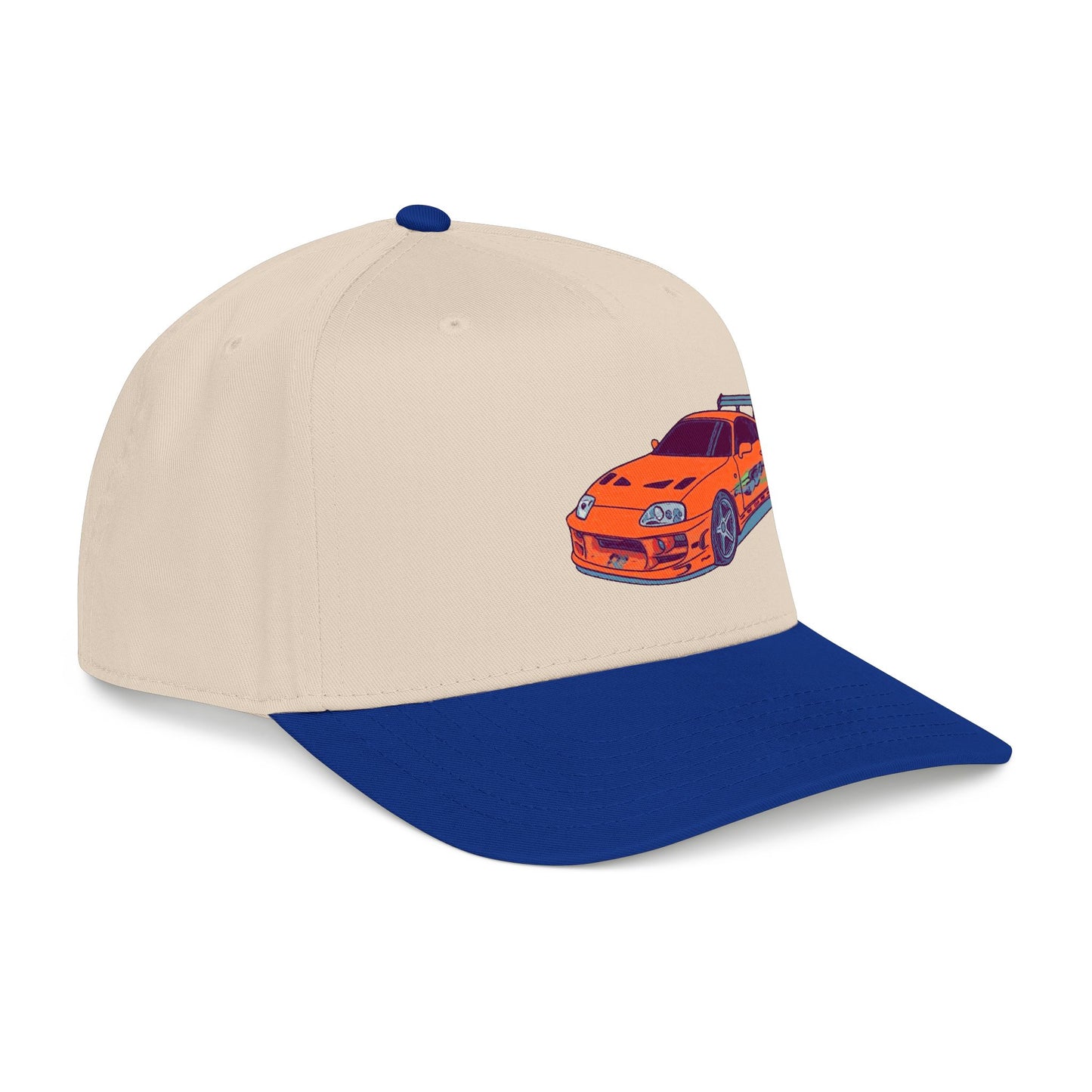 2JZ.  Retro Orange Sports Car Baseball Cap — Vintage JDM Supra Snapback