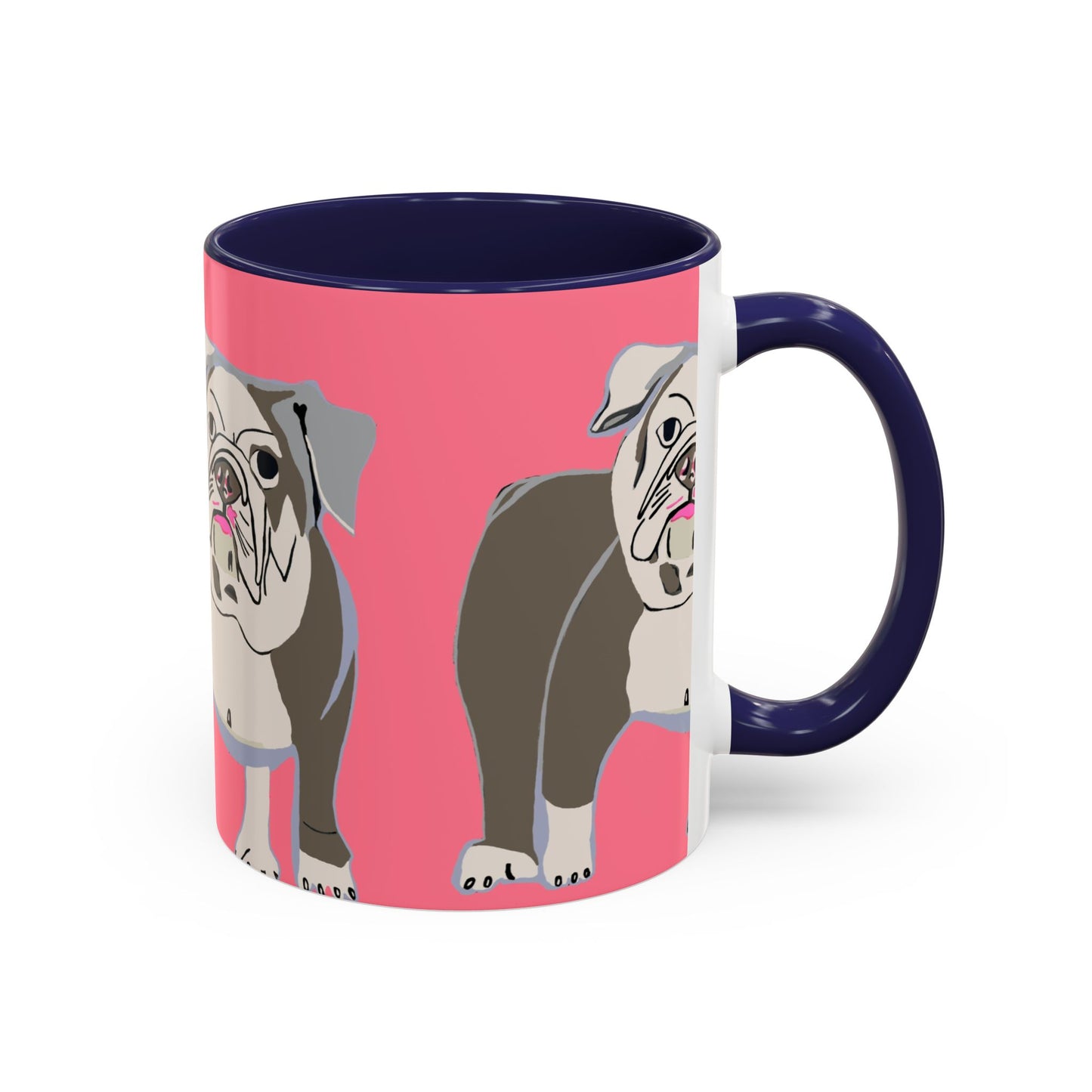 Bulldog Accent Coffee Mug — Cute Pink Dog Lover Mug (11/15oz)