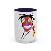 Colorful Tribal Mask Coffee Mug — Vibrant Skull Art Accent Mug (11/15oz)