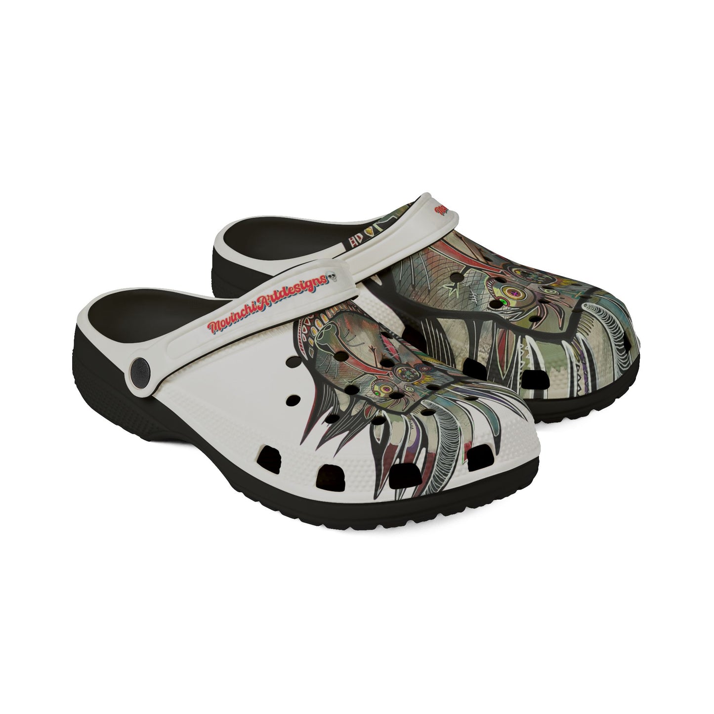 Artistic Tribal Mask EVA Foam Clogs - Printed Slip-On Garden Shoes