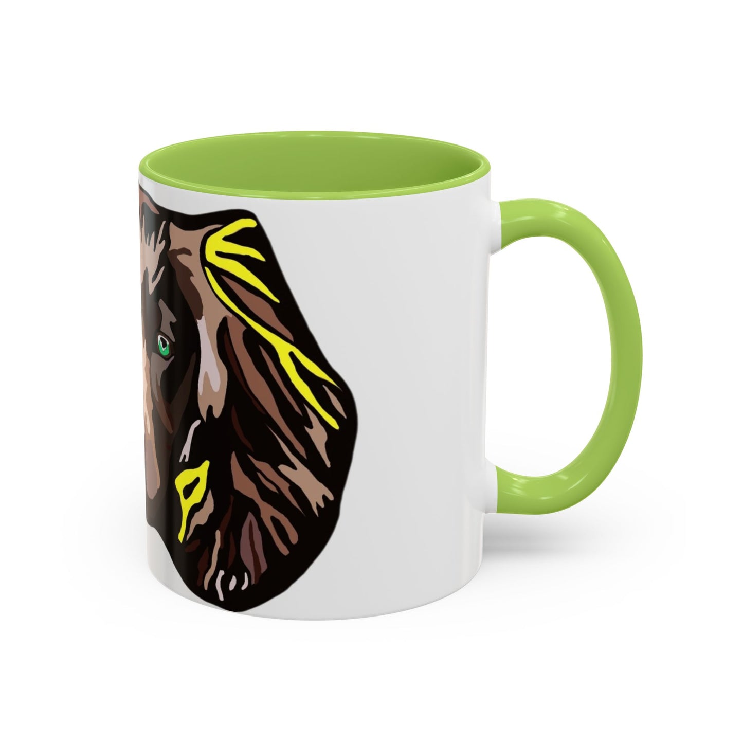 MR COCKER Dog Portrait Accent Coffee Mug — Brown Spaniel Art Mug (11/15oz)