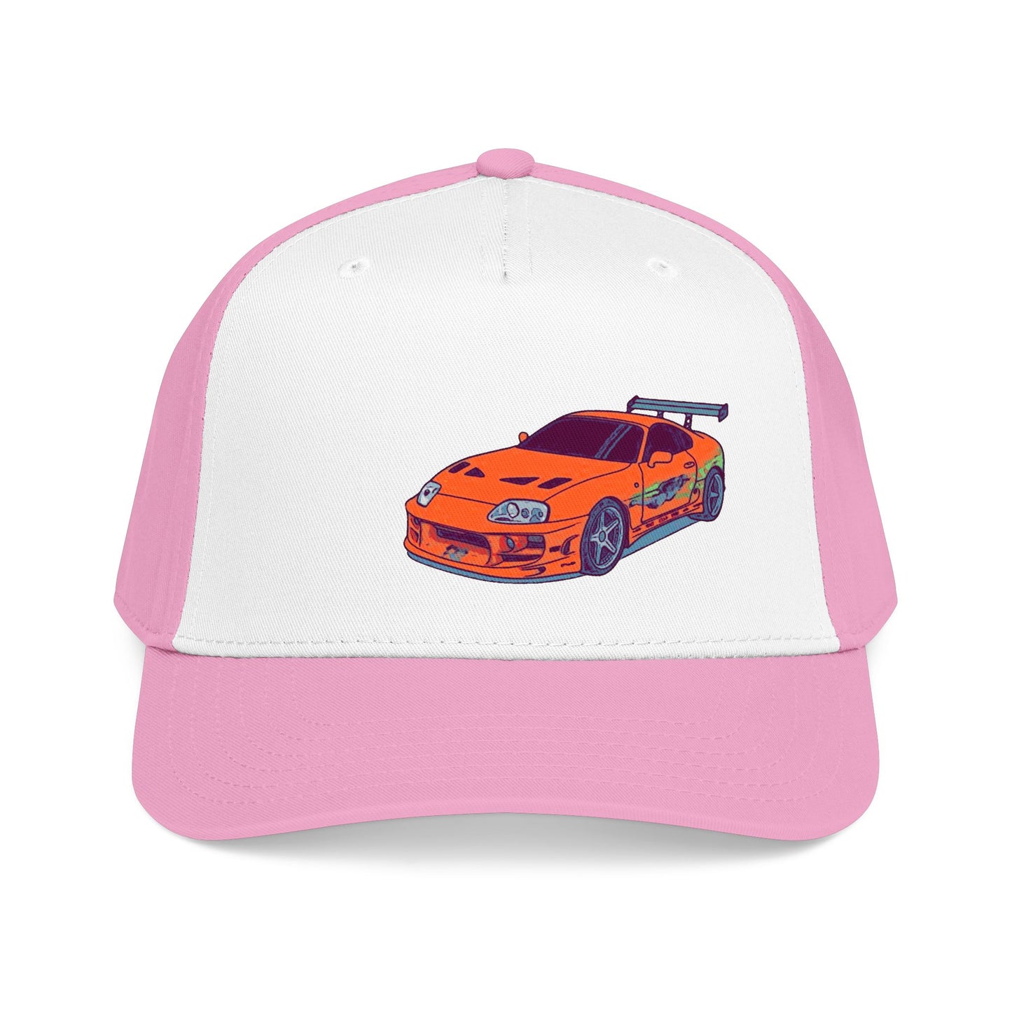 2JZ.  Retro Orange Sports Car Baseball Cap — Vintage JDM Supra Snapback