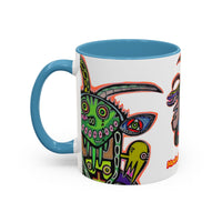 Colorful RYDER.   Abstract Jester Accent Coffee Mug — MovinchiArtDesigns