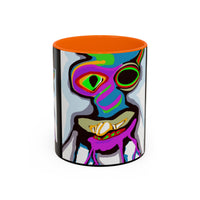 Abstract Alien Art Coffee Mug — Colorful Surreal Creature Accent Mug