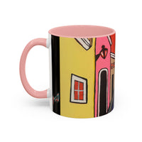SAN SEBASTIAN2.0 Colorful Canal Houses Accent Coffee Mug — Bright European Street Art Ceramic Mug (11/15oz)