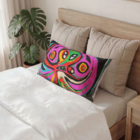 Abstract Neon Octopus Pillow Sham — Vibrant Psychedelic Cotton Decorative Pillowcase