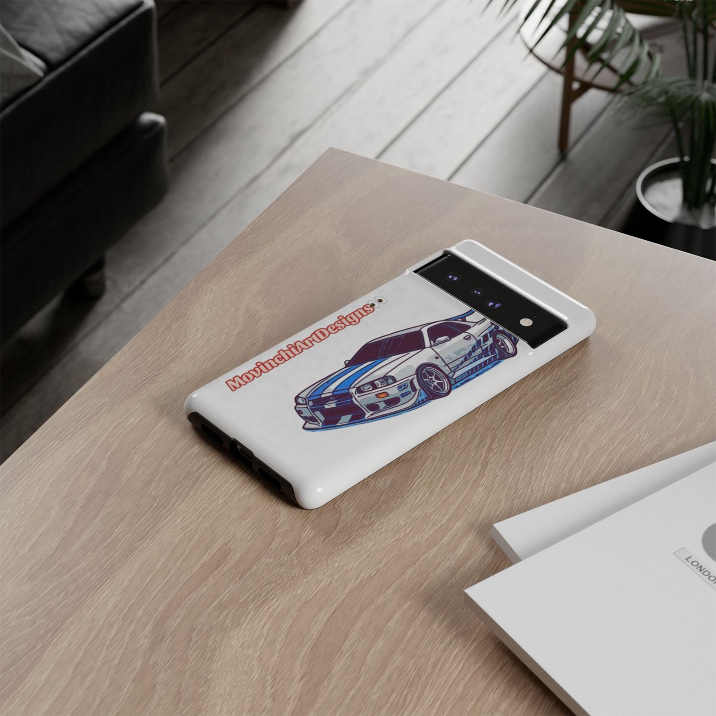 Retro Skyline r34 Phone Case — Vintage Sports Car Graphic