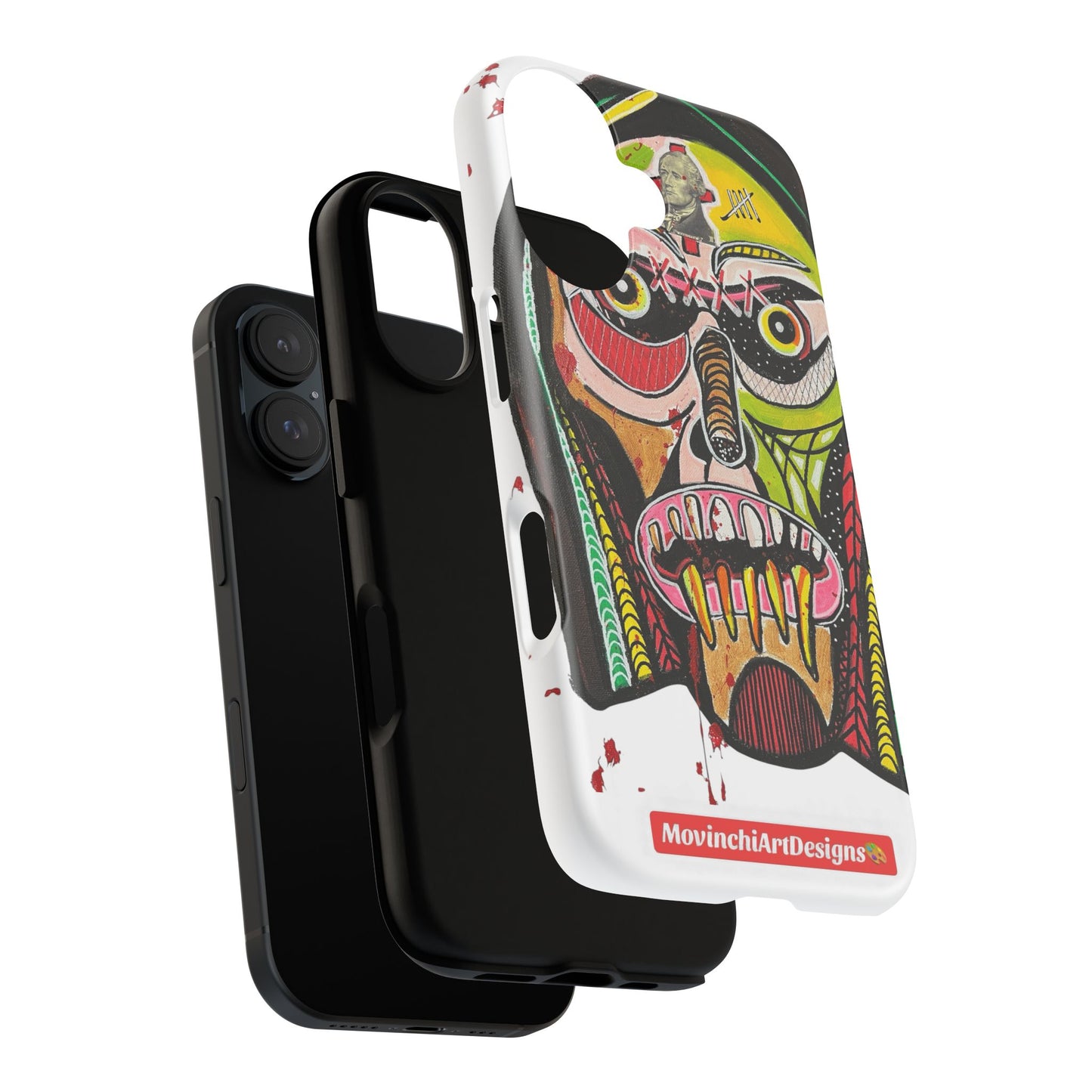 KUNTA.  Abstract Tribal Skull Phone Case — Colorful Street Art Protective Cover