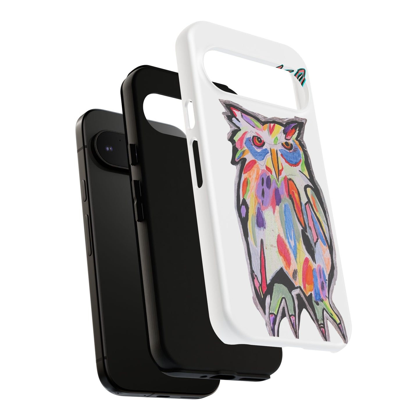 Colorful Owl Phone Case — Artistic Owl Illustration Tough Case