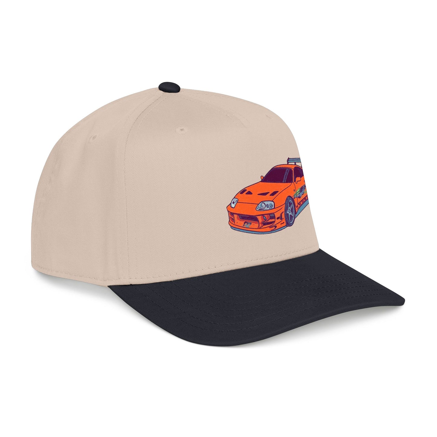 2JZ.  Retro Orange Sports Car Baseball Cap — Vintage JDM Supra Snapback