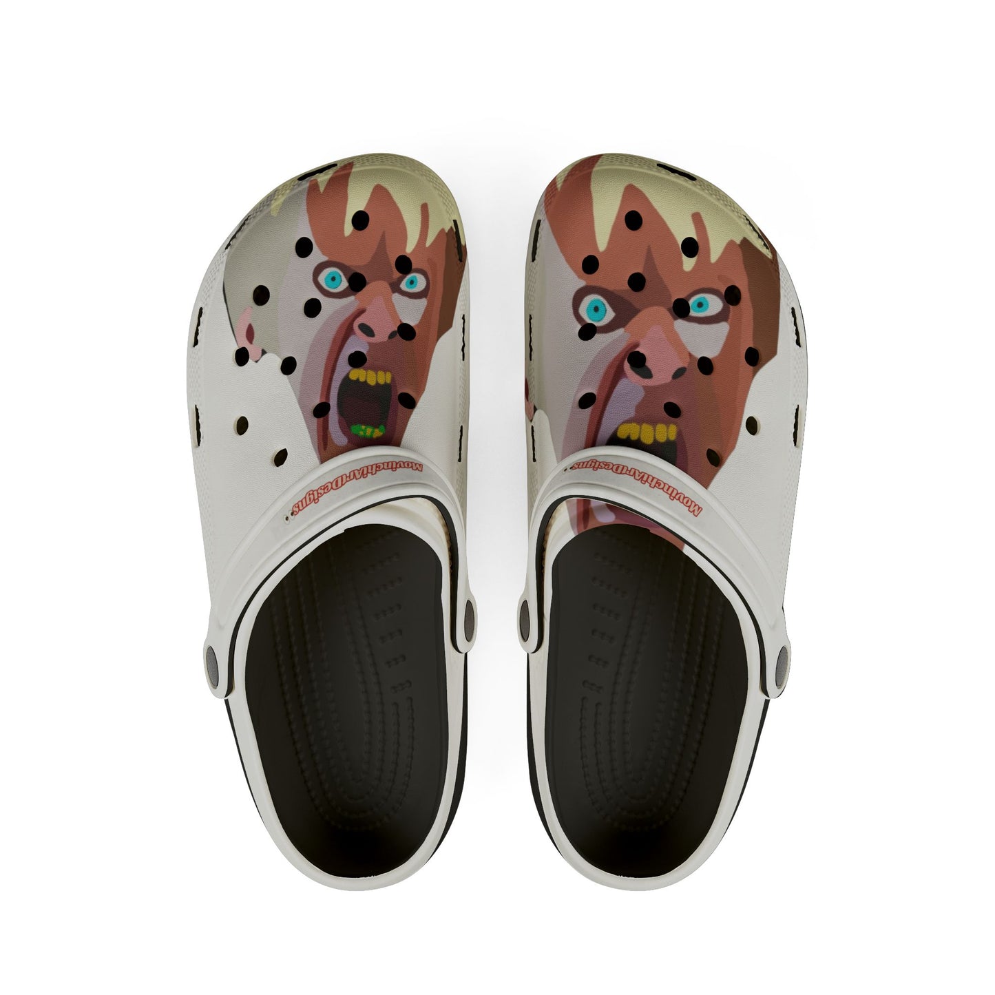 EVA Foam Clogs — KAREN.   Melted Face Graphic Slip-Ons