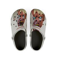 EVA Foam Clogs — KAREN.   Melted Face Graphic Slip-Ons