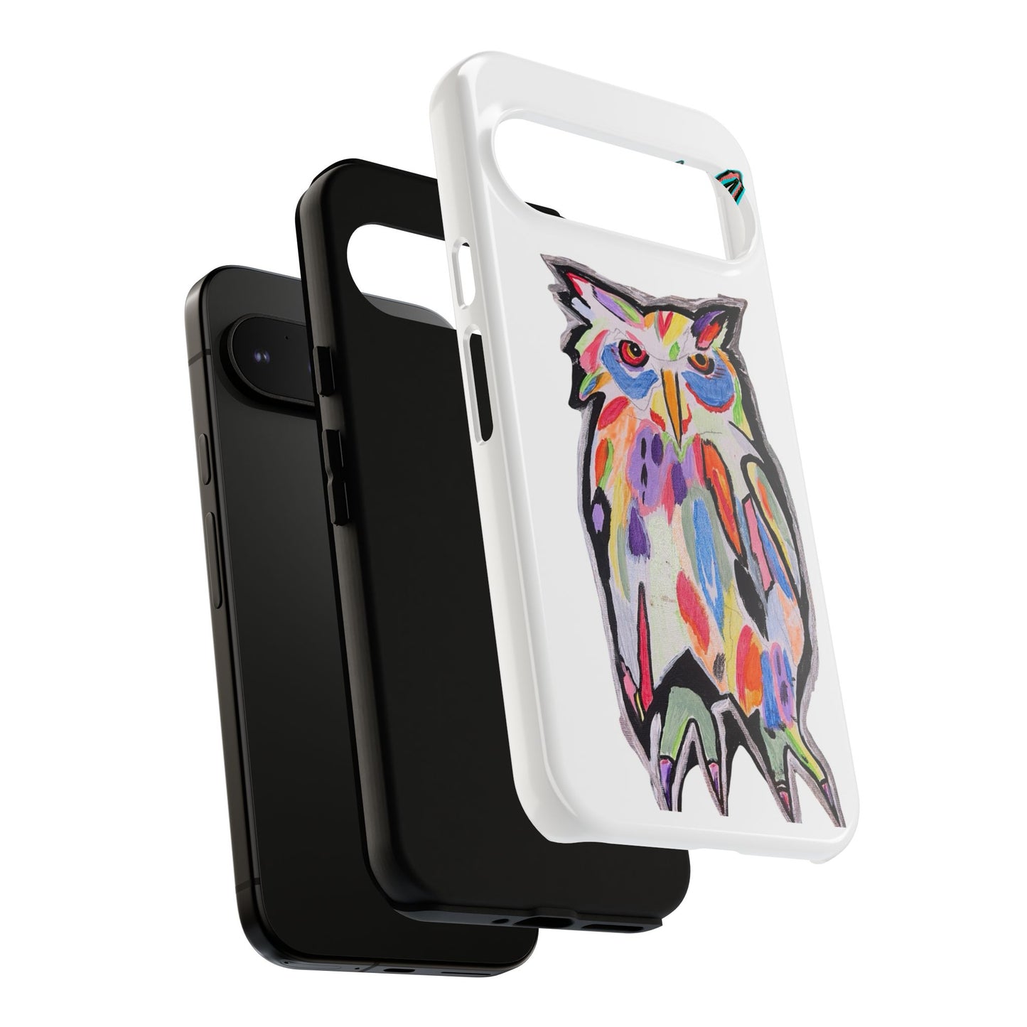 Colorful Owl Phone Case — Artistic Owl Illustration Tough Case