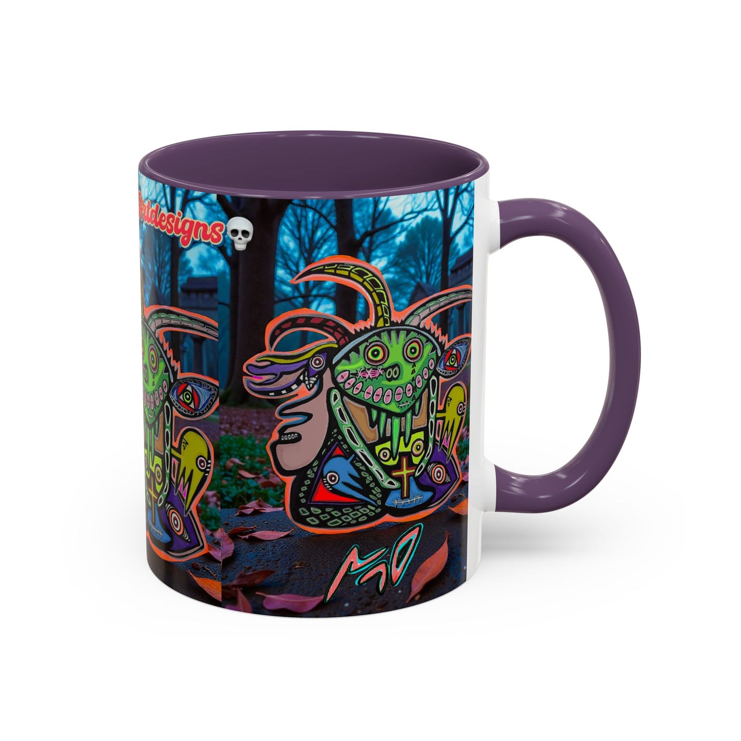 RYDER4.0  Psychedelic Forest Accent Coffee Mug – Colorful Trippy Creature Design (11/15oz)
