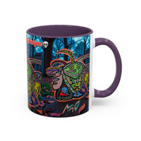 RYDER4.0  Psychedelic Forest Accent Coffee Mug – Colorful Trippy Creature Design (11/15oz)