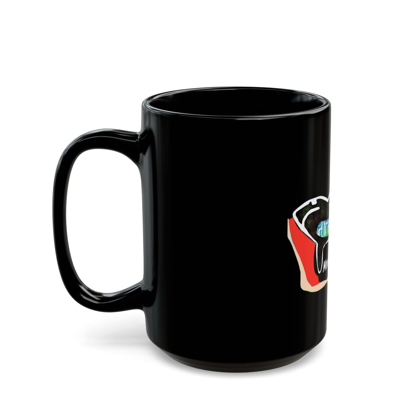 Art Whale Black Ceramic Mug — MovinchiArtDesigns Logo Coffee Cup (11oz & 15oz)