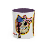 POOKIES BEAR Cat Skull Accent Coffee Mug — Day of the Dead Gothic Cat Design