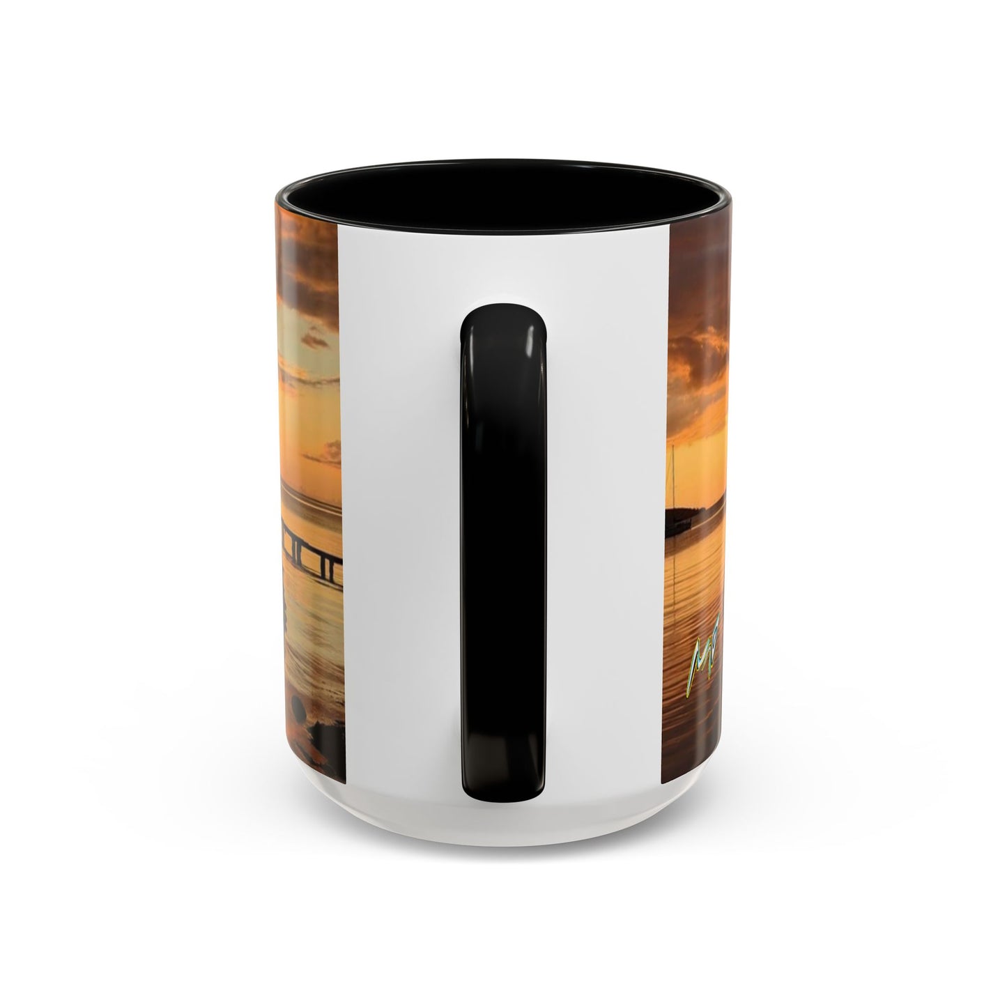 Sunset Harbor Coffee Mug — Golden Beach Sunrise Accent Mug (11/15oz)