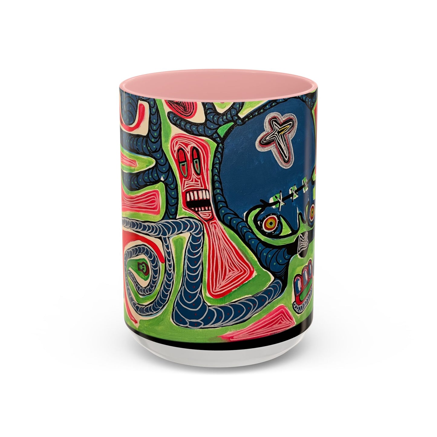 AFTER LIFE2.0  Abstract Neon Doodle Coffee Mug — Colorful Surreal Art Accent Mug (11/15oz)