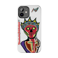 Artistic Crown KING GRAY  Skull Tough Phone Case — Colorful Abstract Guardian Design