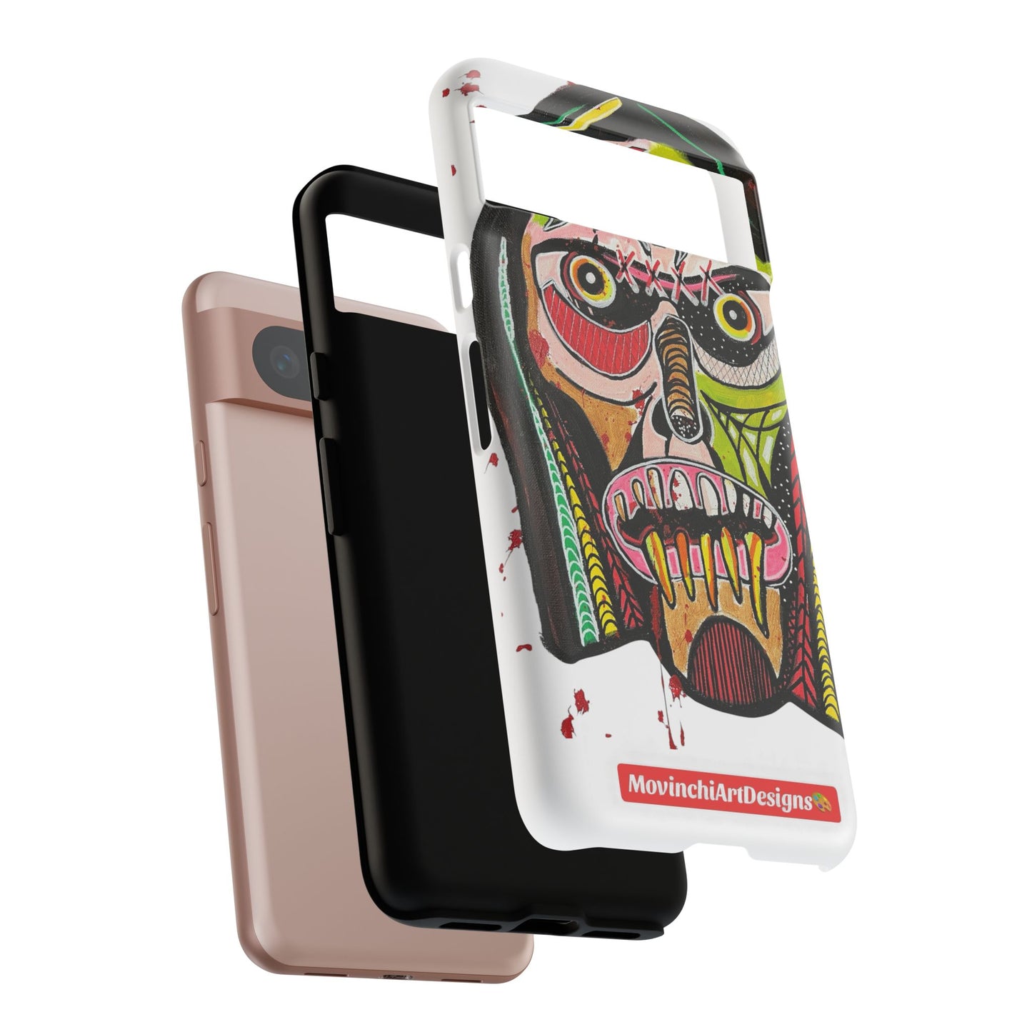 KUNTA.  Abstract Tribal Skull Phone Case — Colorful Street Art Protective Cover