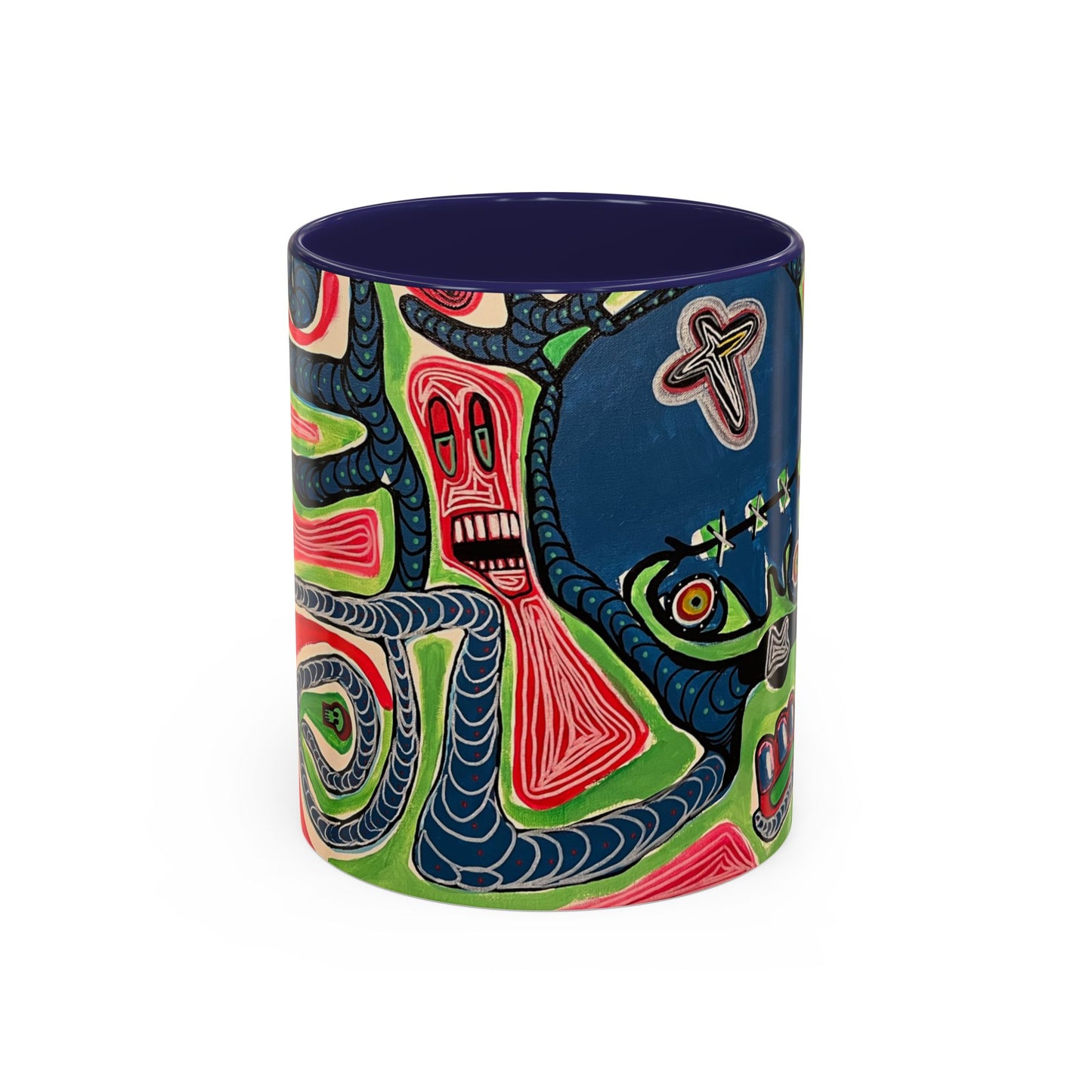 AFTER LIFE2.0  Abstract Neon Doodle Coffee Mug — Colorful Surreal Art Accent Mug (11/15oz)