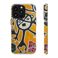 Abstract TAINO  Tribal Art Phone Case – Bold Orange Graphic Protective Cover