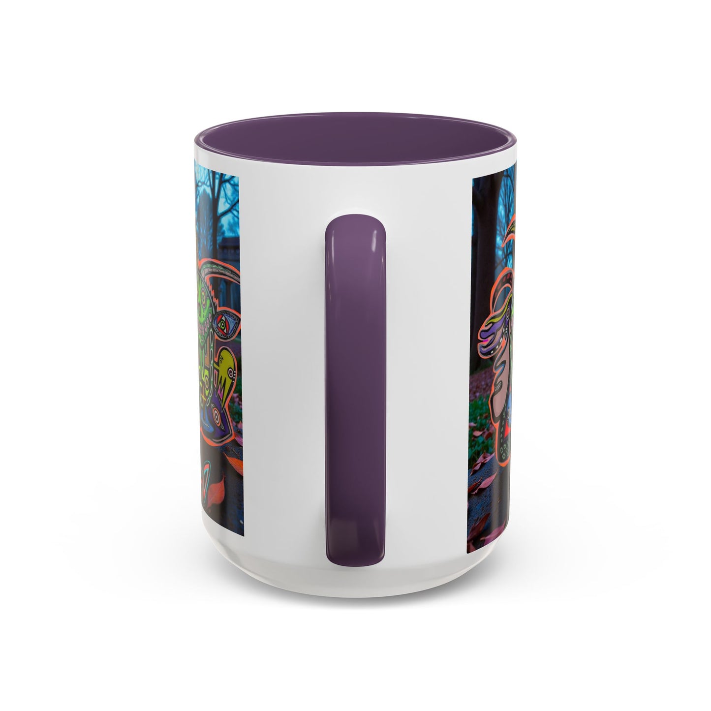 RYDER4.0  Psychedelic Forest Accent Coffee Mug – Colorful Trippy Creature Design (11/15oz)