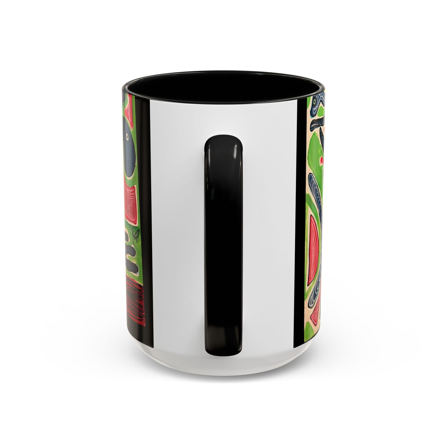 AFTER LIFE.  Abstract Tribal Art Coffee Mug — Colorful Surreal Accent Mug