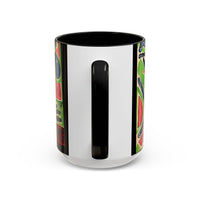 AFTER LIFE.  Abstract Tribal Art Coffee Mug — Colorful Surreal Accent Mug
