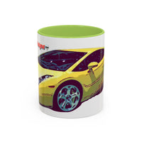 GALLARDO.  Sports Car Coffee Mug — Yellow Supercar Accent Mug (11/15oz)