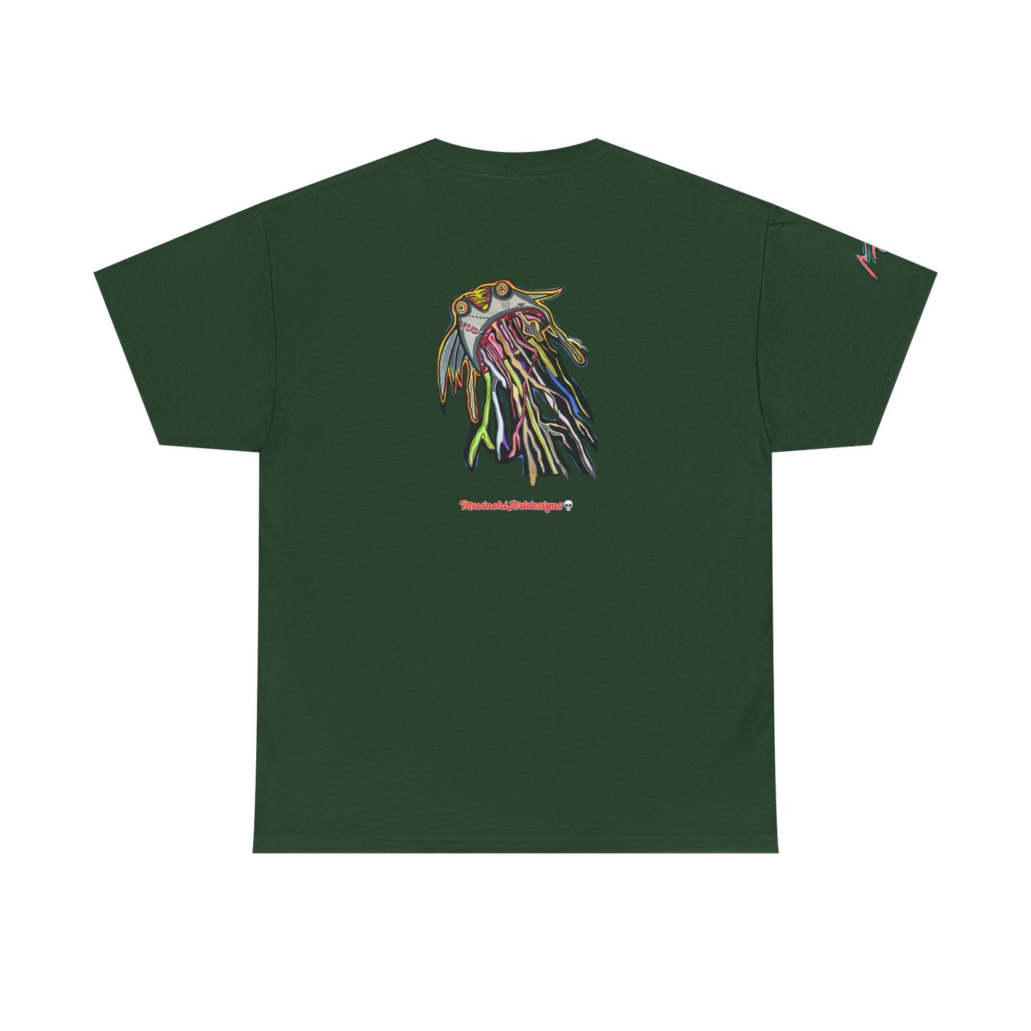 Graphic Tee — Colorful CRAZY TUNA  Illustration Back Print Tee