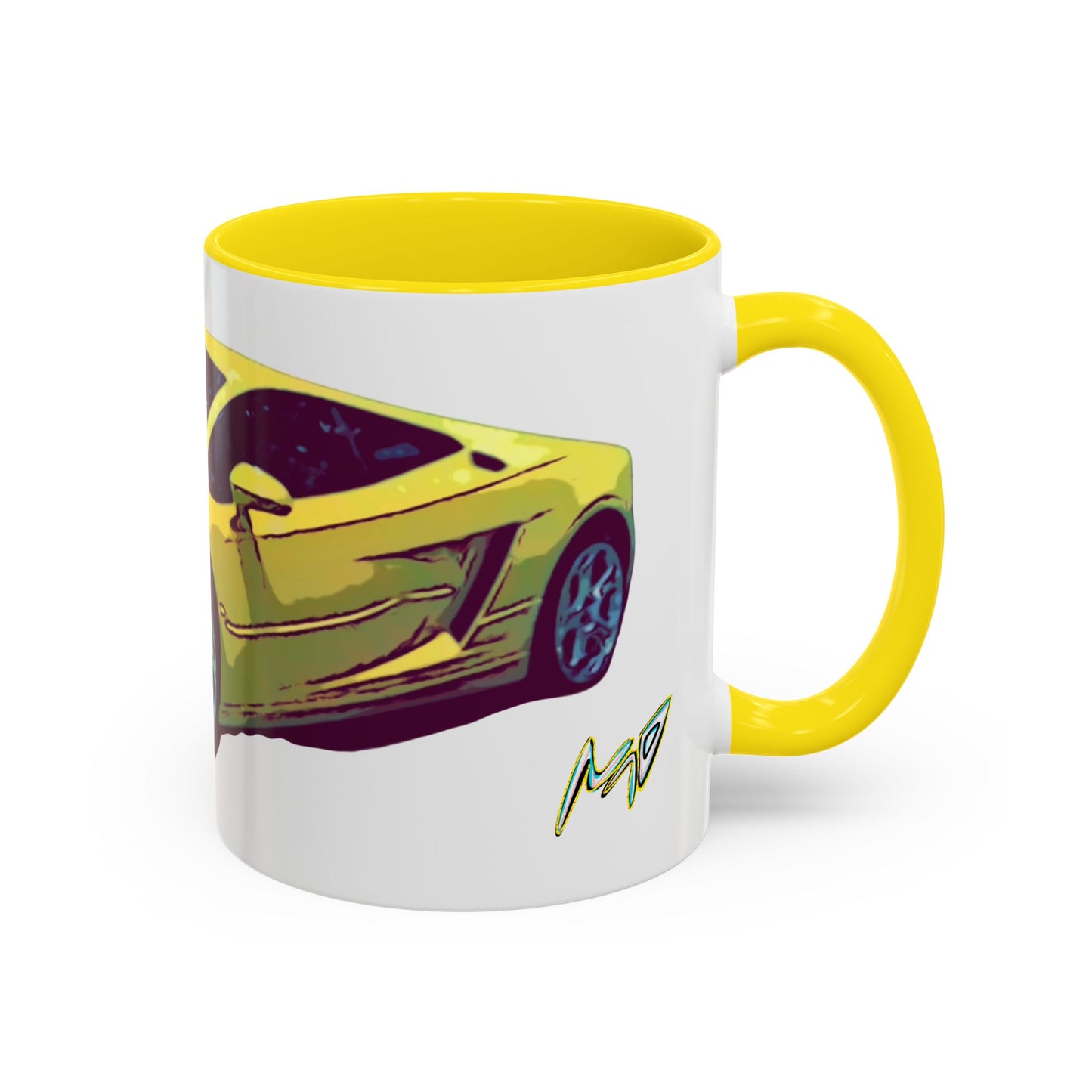 GALLARDO.  Sports Car Coffee Mug — Yellow Supercar Accent Mug (11/15oz)