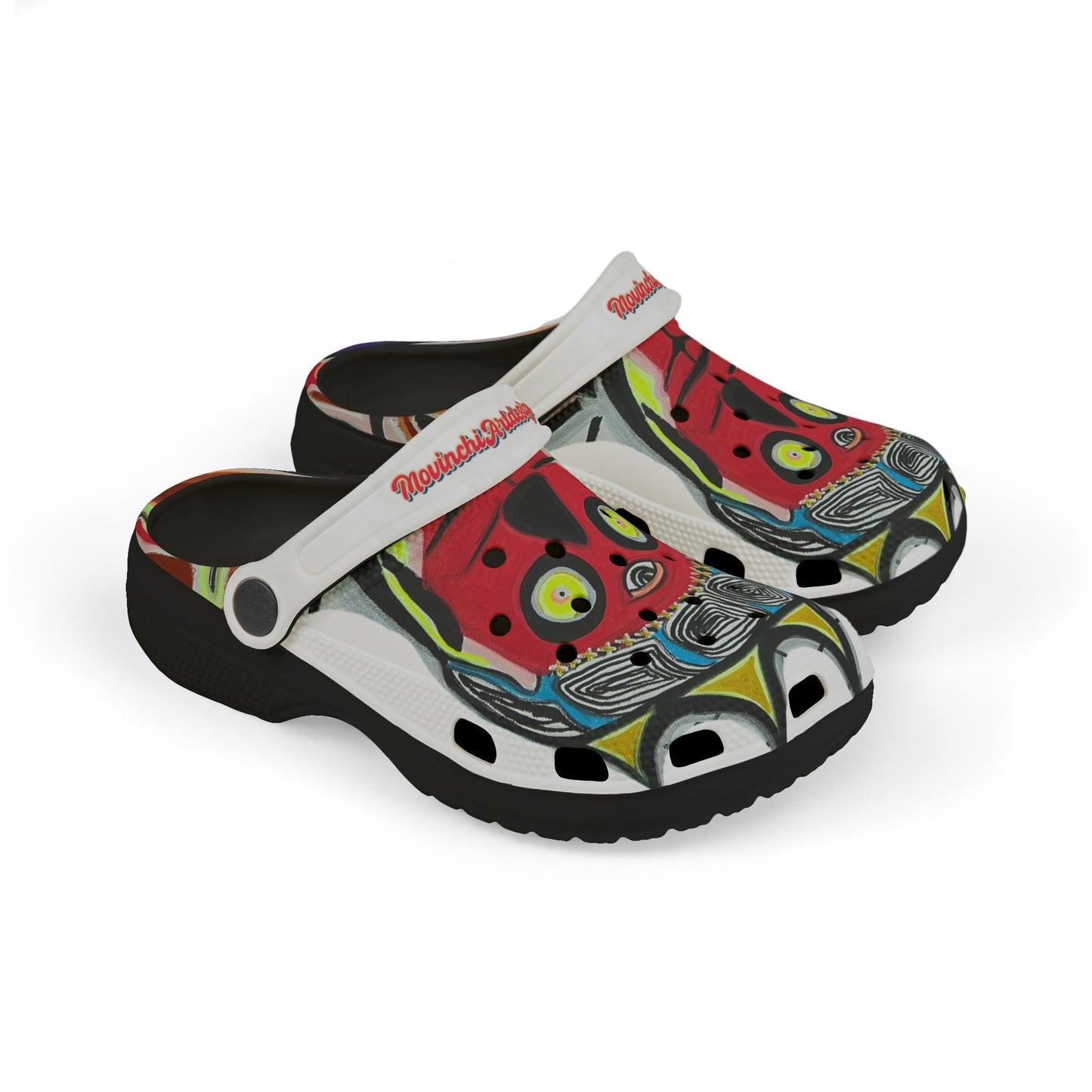 Kids' Foam Clogs with Colorful KING GRAY  Face Print