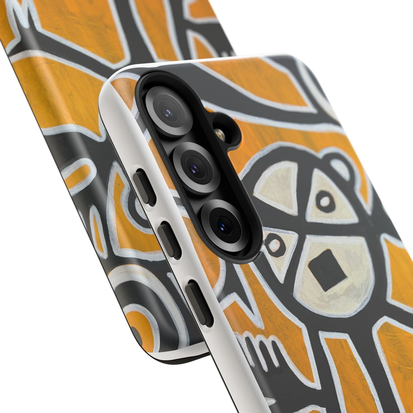 Abstract TAINO  Tribal Art Phone Case – Bold Orange Graphic Protective Cover