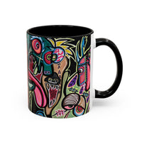 Abstract Neon DEPRESSION2.0   Monster Coffee Mug — Colorful Surreal Art Accent Mug (11/15oz)