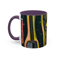 VINCENT  Skull Pop Art Accent Coffee Mug — Colorful Neon Tribal Skull Design (11/15oz)