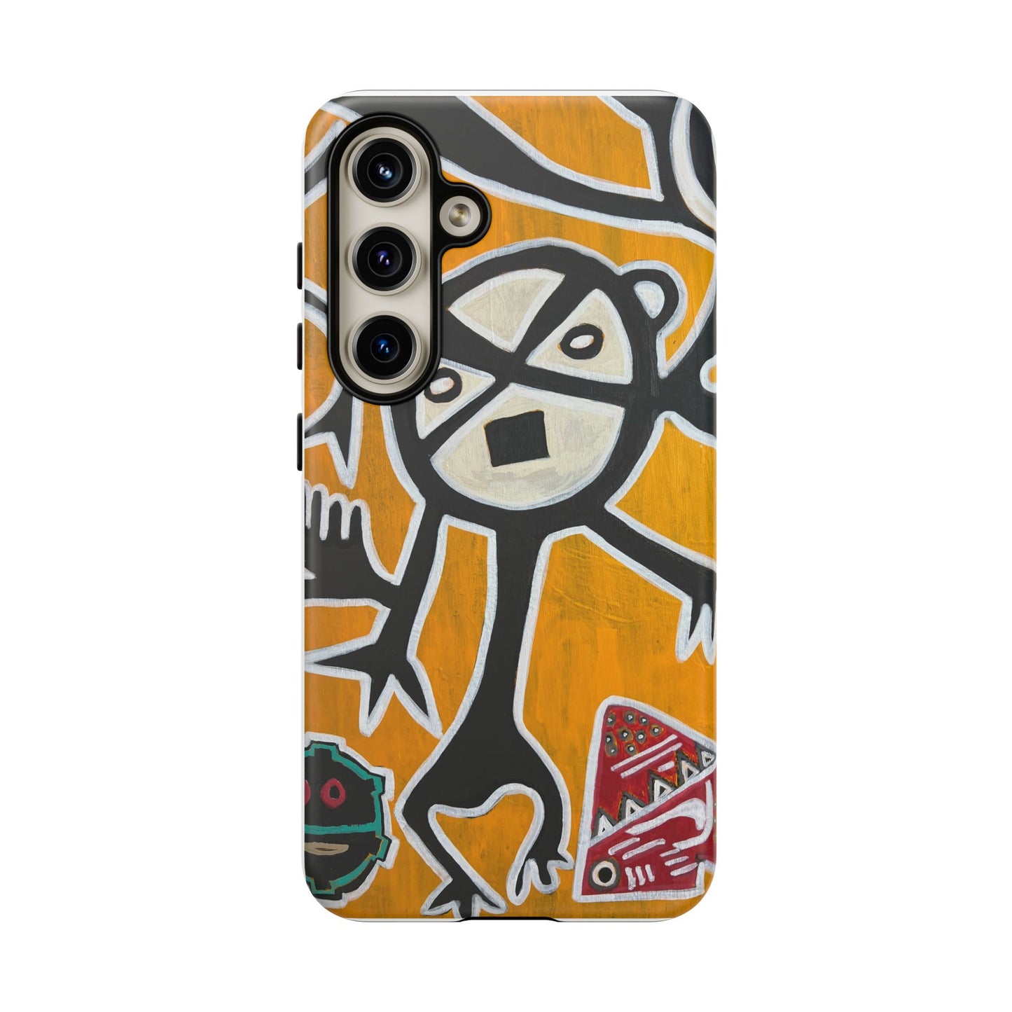 Abstract TAINO  Tribal Art Phone Case – Bold Orange Graphic Protective Cover