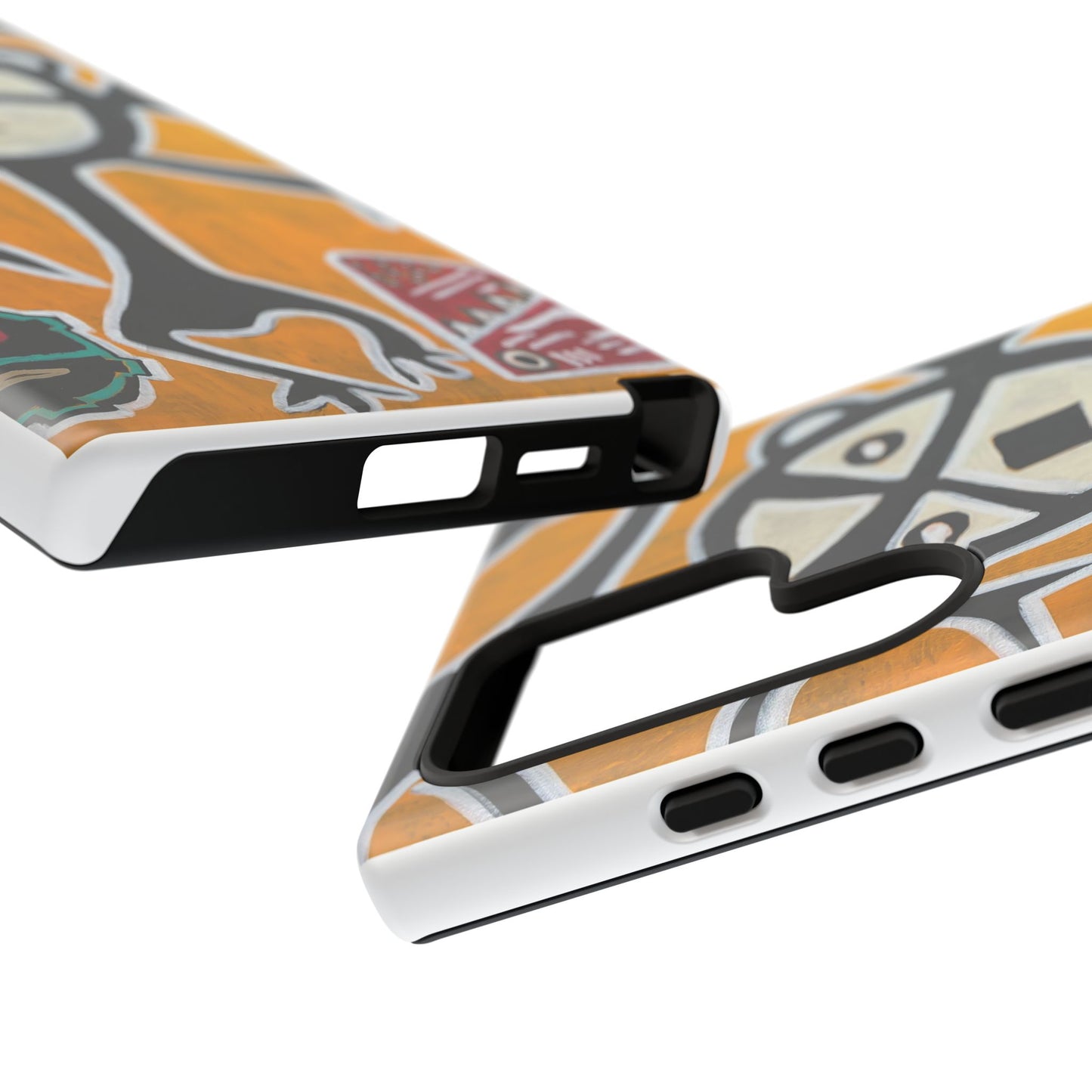 Abstract TAINO  Tribal Art Phone Case – Bold Orange Graphic Protective Cover